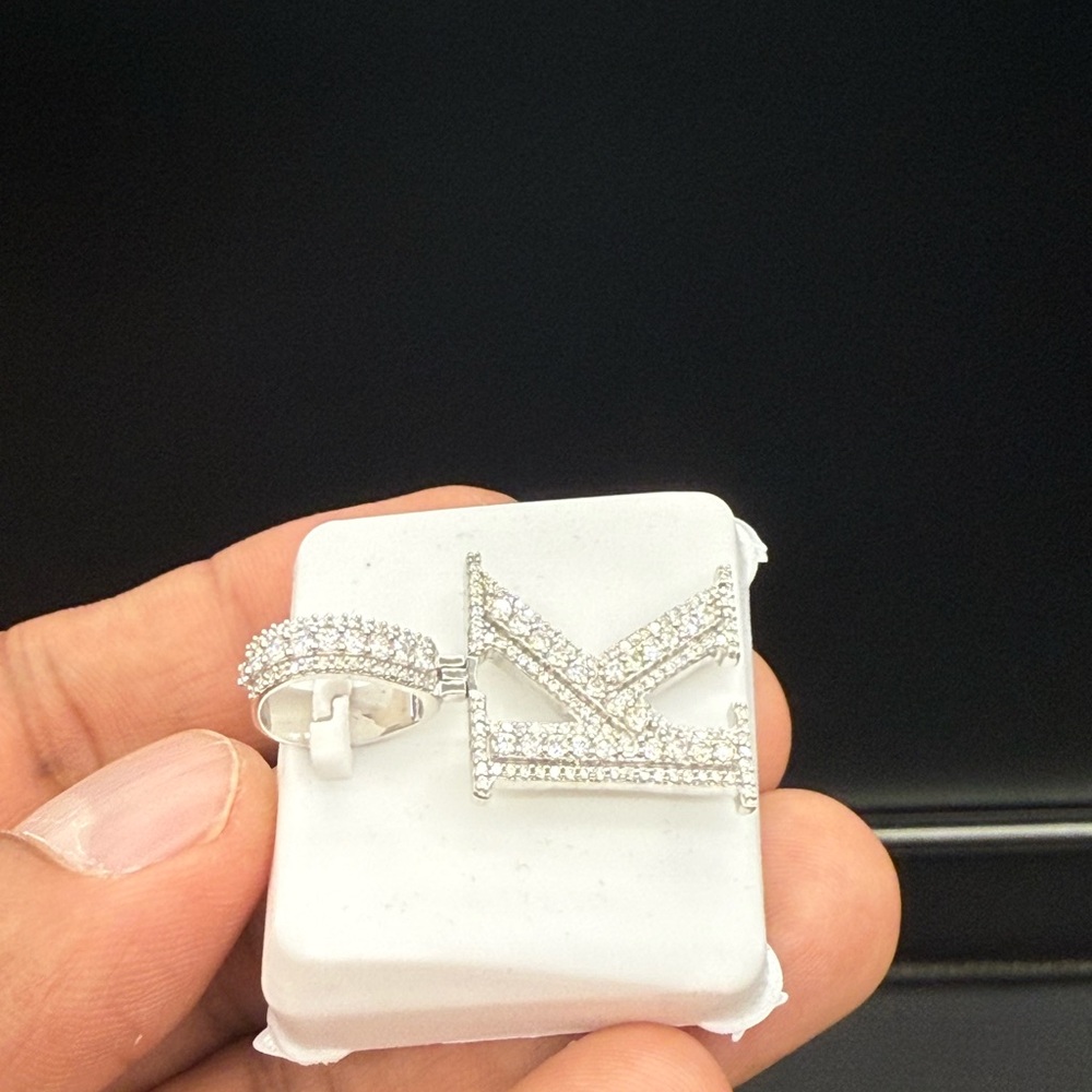925 Sterling Silver later 'K' Pendant - Picture 2 of 9